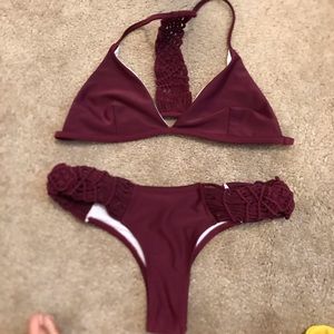 Maroon Zaful Bikini, size Medium